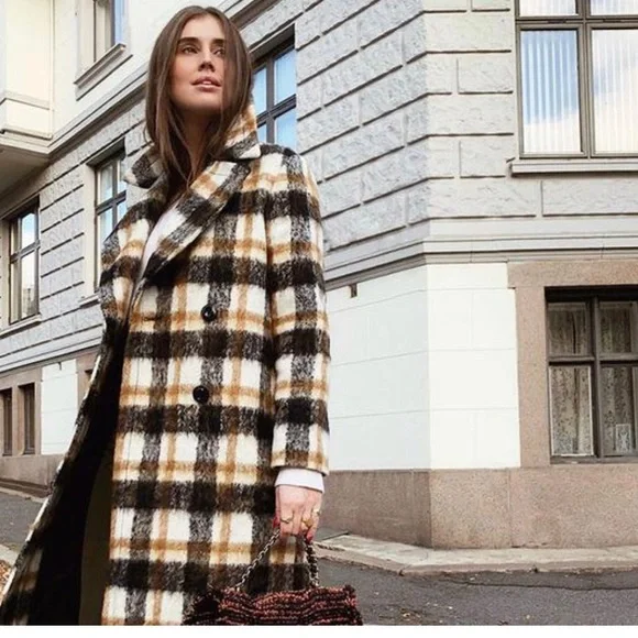 Sand Copenhagen Clareta‎ Plaid Coat